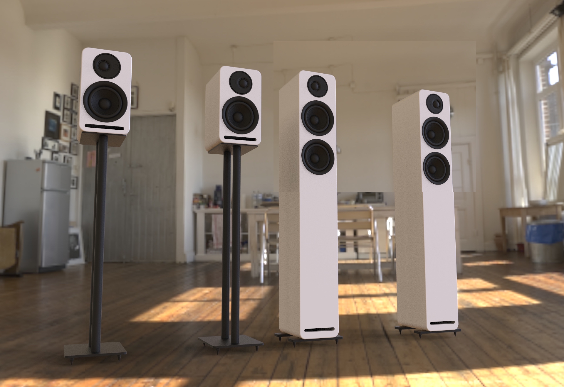 مكبرات صوت HIFI ثنائية الاتجاه مقاس 4 بوصة عالية اللمعان - مكبر صوت لرف الكتب